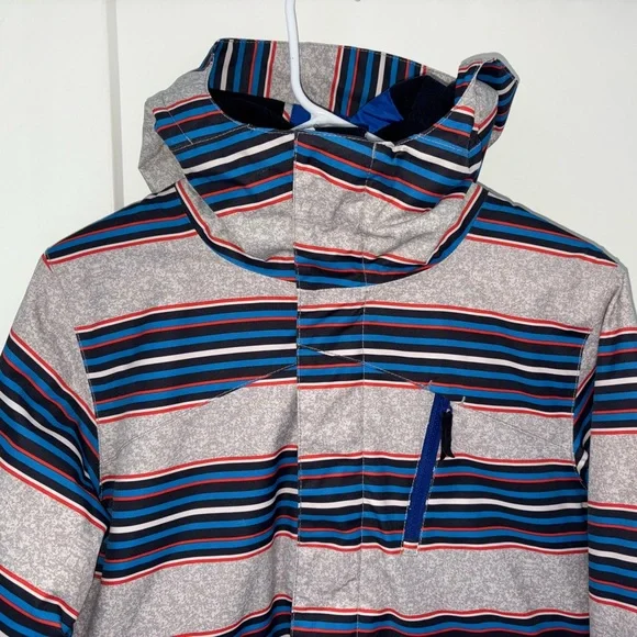 Orage stripe snowboard jacket boy's sz L (12) NWOT